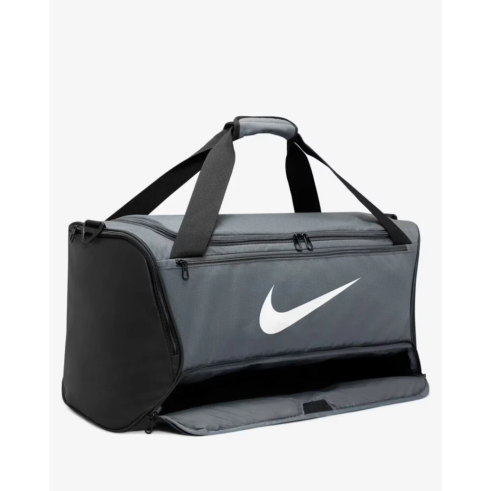 Nike Brasilia 9.5 DH7710-068 Unisex OS Gray Black Training Duffel Bag FLW099